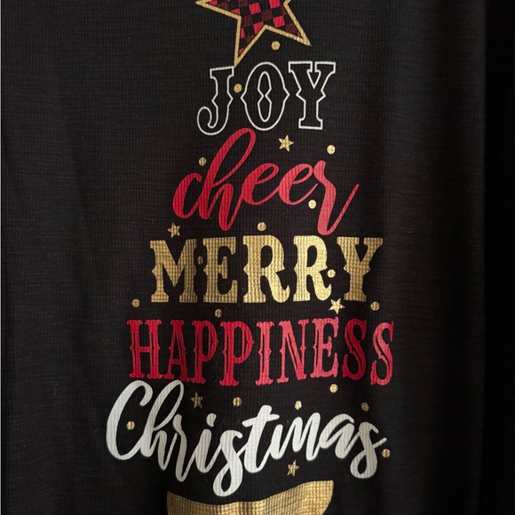 Black Christmas Graphic Long Sleeve Top - Picture 2 of 2
